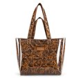 thumbnail image 1 of Wrangler Clear Tote Bag for Women with Leopard Print Insert & Pouches, Brown, 1 of 10