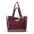 thumbnail image 1 of Wrangler Clear Tote Bag for Women with Leopard Print Insert & Pouches, Purple, 1 of 10