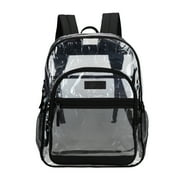 Wrangler Clear Waterproof Backpack, Durable Plastic Book Bag, Casual, Student, Clear Black