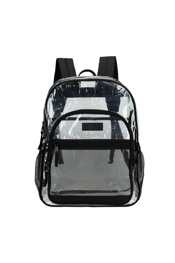 Clear Waterproof Backpack, Durable Plastic Book Bag, Casual, Student, Clear Black