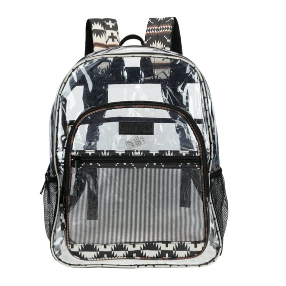 Wrangler Clear Waterproof Backpack, Durable Plastic Book Bag, Casual, for Girls, Clear Graphite