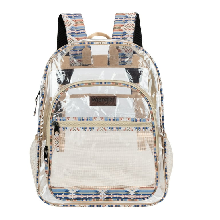 Wrangler Clear Waterproof Backpack, Durable Plastic Book Bag