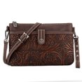 thumbnail image 1 of Wrangler Clutch Wristlet Purse Western Crossbody Bags for Women, Tooling-Coffee, 1 of 6