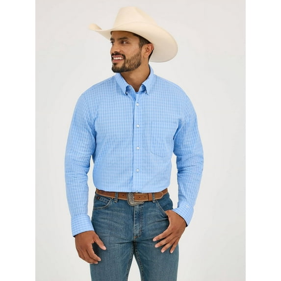 Wrangler Cody Johnson Blue Plaid - Mens Shirt - 112359684