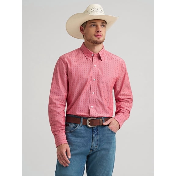 Wrangler Mens Cody Johnson Red Shirt