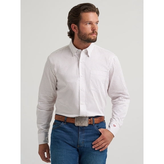 Wrangler Mens Cody Johnson White/Red Shirt