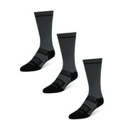 Wrangler Comfort Compression Crew Socks for Men, Size 6-12, Gray, 3 Pairs