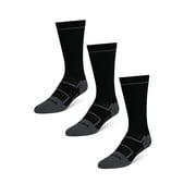 Wrangler Comfort Compression Crew Socks for Men, Size 6-12, Black, 3 Pairs