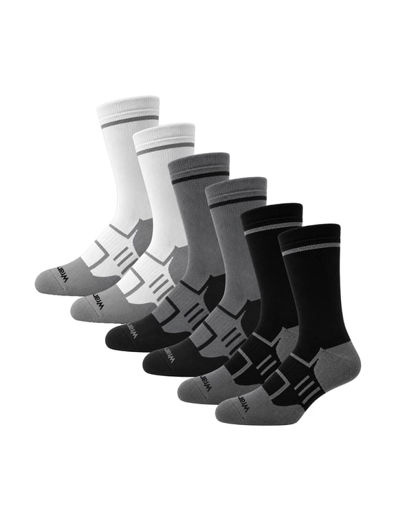 Comfort Compression Crew Socks for Men, Size 6-12, 3 Pairs
