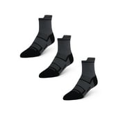 Wrangler Comfort Compression Quarter Socks for Men, Size 6-12, Gray, 3 Pairs