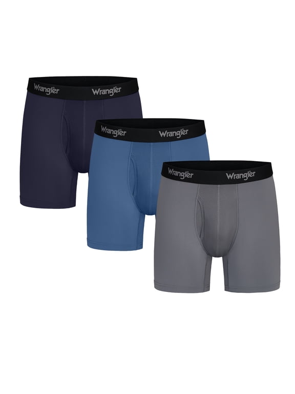Cool Carpenter 6" Boxer Briefs Men's Underwear, Medium, Navy/Federal Blue/Charcoal, 3-Pack