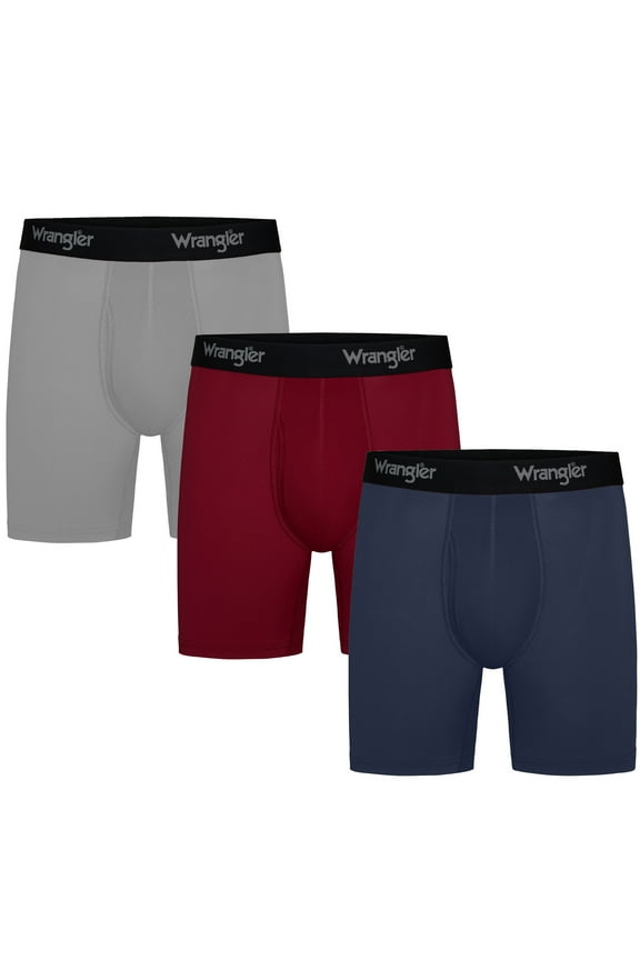 Cool Carpenter 6" Boxer Briefs Men's Underwear, Small, Light Gray/Tibetan Red/Naval Academy, 3-Pack