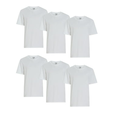Wrangler Crew Neck Cotton Stretch Men's Undershirt, XL, Bright White, 6-Pack