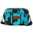 thumbnail image 1 of Wrangler Cow Print Crossbody Bag for Women Western Cowgirl Crossbody Purses with Guitar Strap, Turquoise, 1 of 7