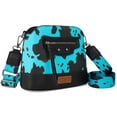 thumbnail image 1 of Wrangler Cow Print Crossbody Bag for Women Western Cross Body Purse with Signature Strap, Turquoise, 1 of 7