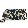 thumbnail image 1 of Wrangler Cow Print Wallet for Women RFID Wristlet Bifold Western Purse with Crossbody Strap, BK-Pink, 1 of 7