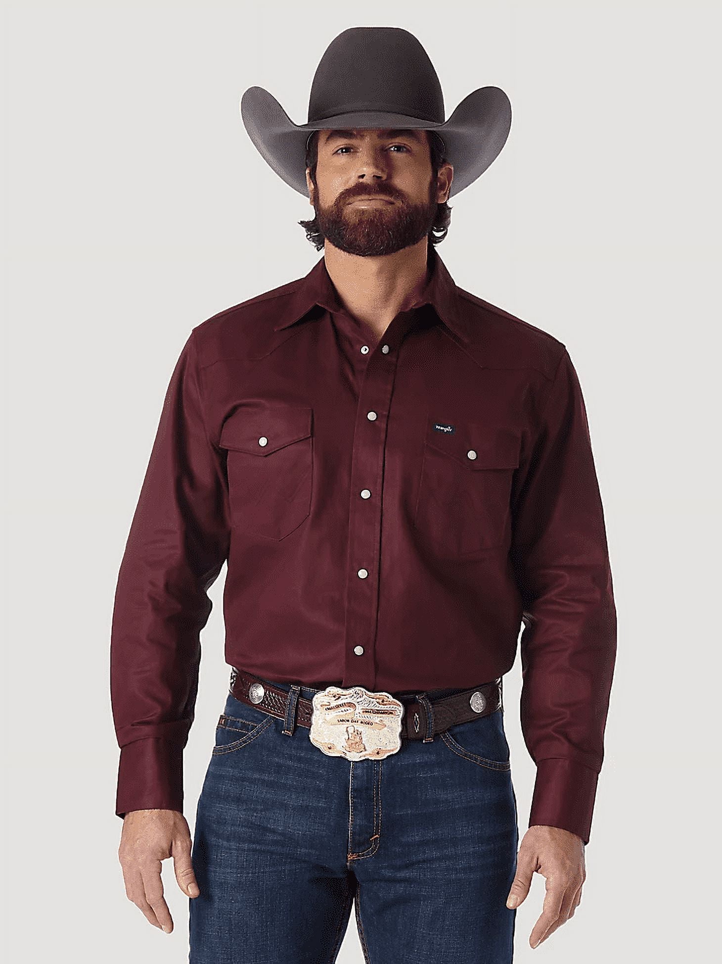 Wrangler Cowboy Cut Western Snap Maroon - Mens Shirt - Ms70719 ...