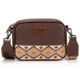 thumbnail image 1 of Wrangler Crossbody Bag for Women Aztec Mini Crossover Purse with Guitar Strap, Coffee, 1 of 8