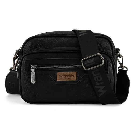 Wrangler Crossbody Bag for Women Multi Pocket Crossover Bag Shoulder Pursea with Adjustable Strap, Black