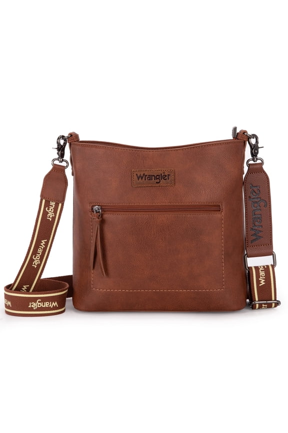Wrangler Crossbody Bags for Women Lightweight Handbags and Purses Travel Shoulder Purse, Brown