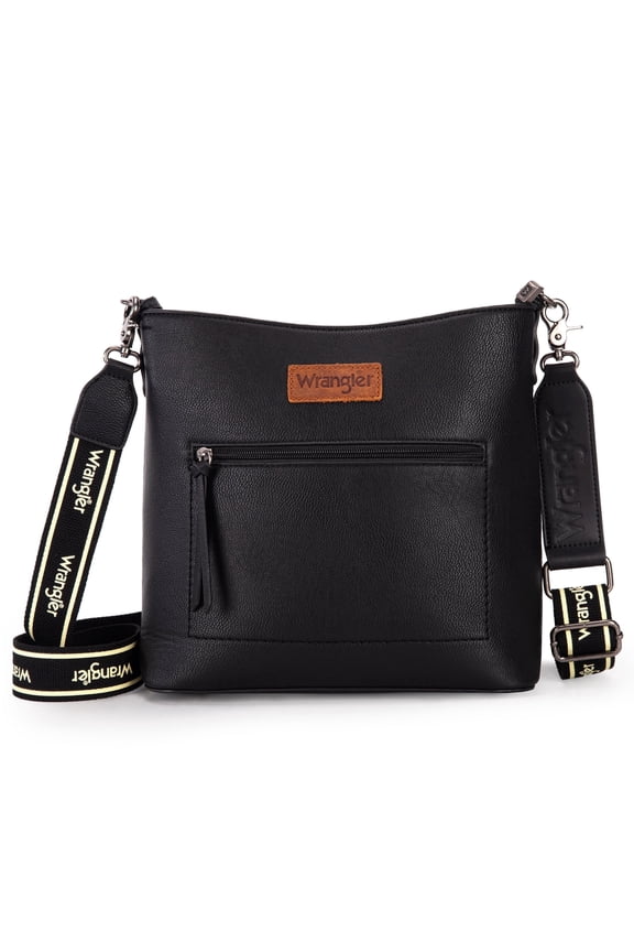 Wrangler Crossbody Bags for Women Lightweight Handbags and Purses Travel Shoulder Purse, Black