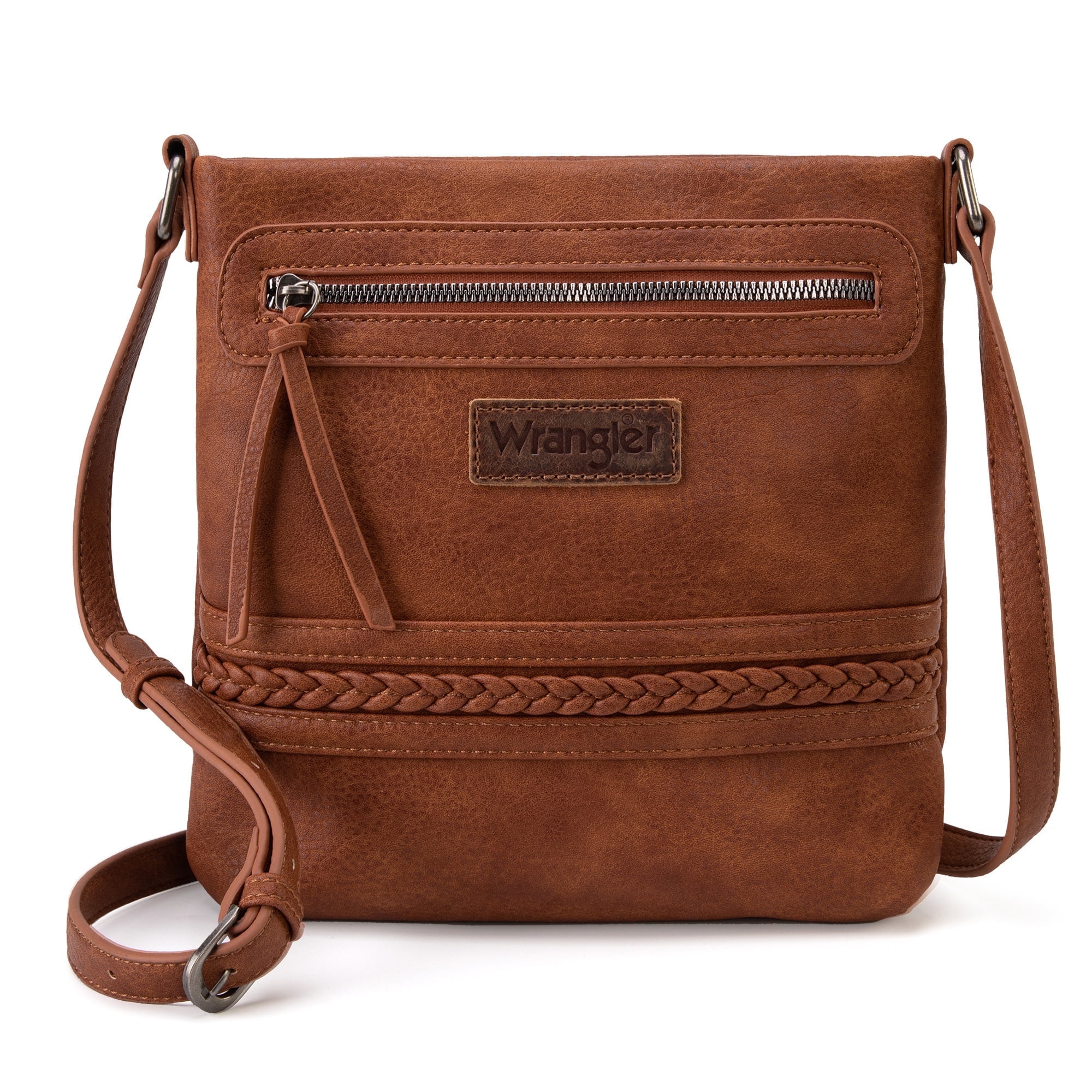 Wrangler Crossbody Bags for Women Western Hand Woven Satchel Purse, Brown