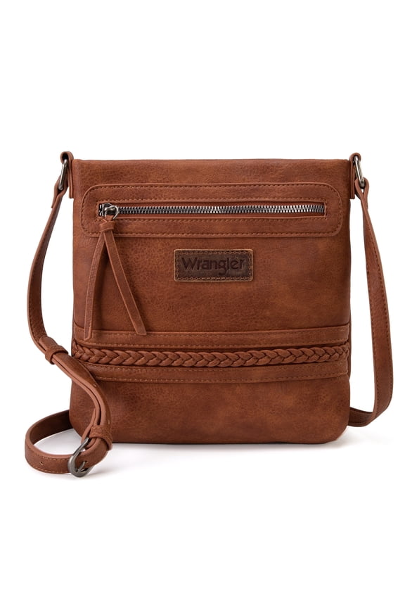 Wrangler Crossbody Bags for Women Western Hand Woven Satchel Purse, Brown