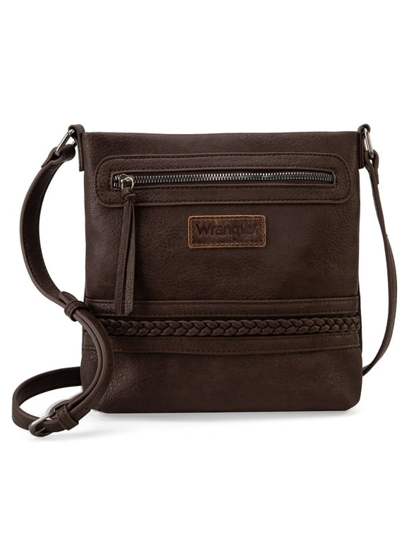 Wrangler Crossbody Bags for Women Western Hand Woven Satchel Purse, Coffee