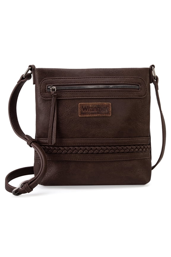 Wrangler Crossbody Bags for Women Western Hand Woven Satchel Purse, Coffee
