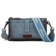 Wrangler Crossbody Bags for Women Shoulder Wallet Small Purse with Adjustable Guitar Straps, Jean