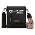 thumbnail image 1 of Wrangler Crossbody Bags for Women Vintage Hand Woven Shoulder Purse, Cow Print-Black, 1 of 7