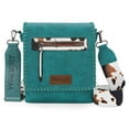 thumbnail image 1 of Wrangler Crossbody Bags for Women Vintage Hand Woven Shoulder Purse, Leopard-Turquoise, 1 of 7