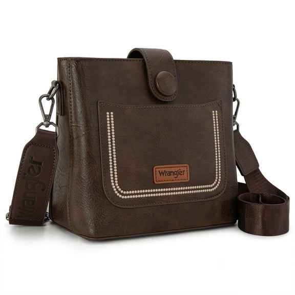 Wrangler Vintage Crossbody Purses for Women Purses and Handbags for Gift 8''H, Coffee
