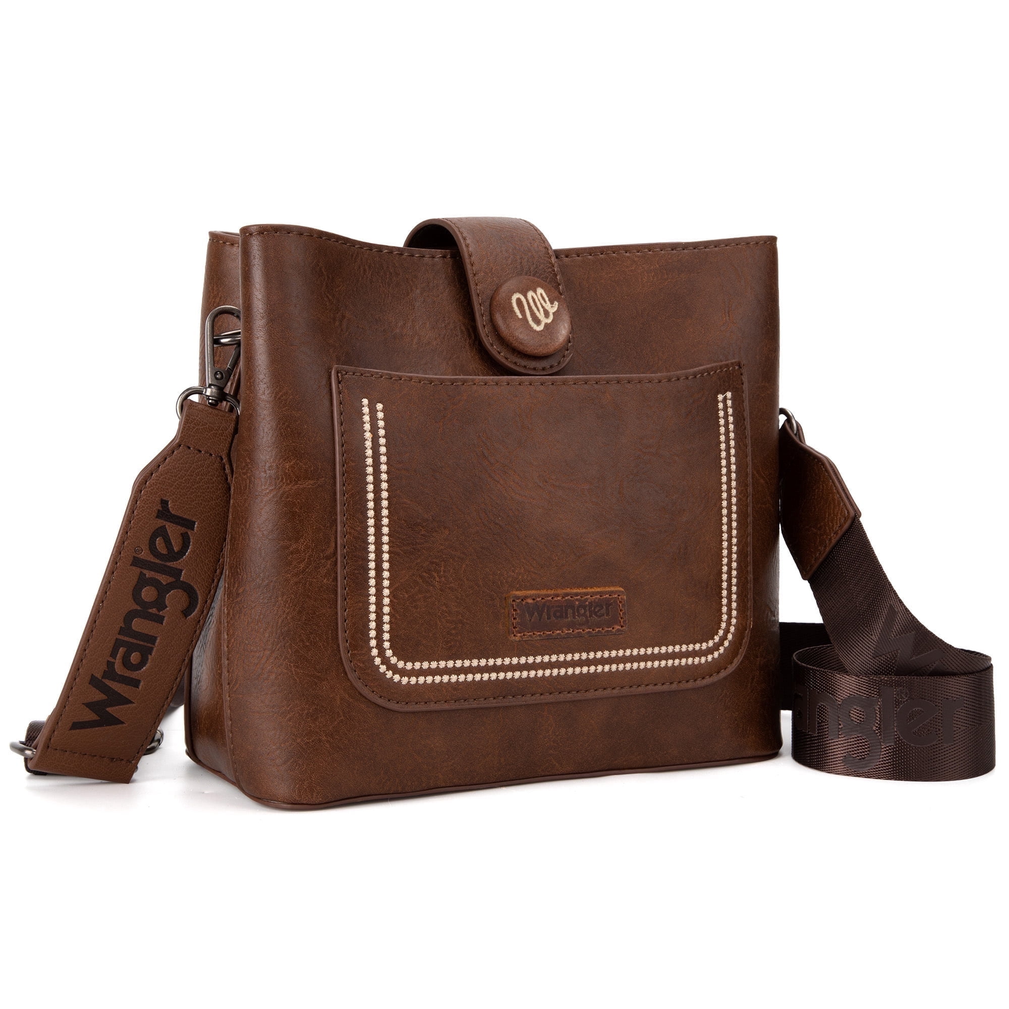 Wrangler Vintage Crossbody Purses for Women Purses and Handbags for Gift 8''H, Brown