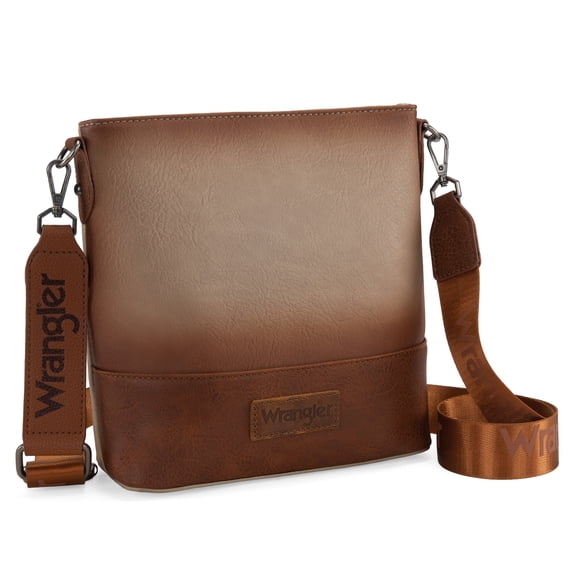 Wrangler Crossbody Purses for Women Two Tone Crossbody Bags Women Purses and Handbags, Camel