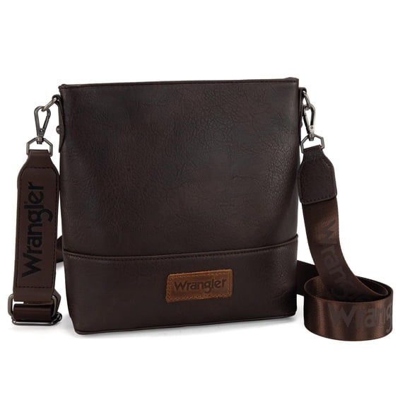 Wrangler Crossbody Purses for Women Two Tone Crossbody Bags Women Purses and Handbags, Coffee