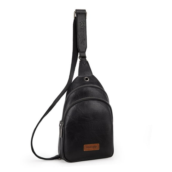 Wrangler Small Crossbody Sling Bags for Women Fanny Packs Chest Bag for Travel Gift, Black