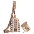 thumbnail image 1 of Wrangler Aztec Crossbody Sling Bags for Women Wallet Set,Brown, 1 of 7
