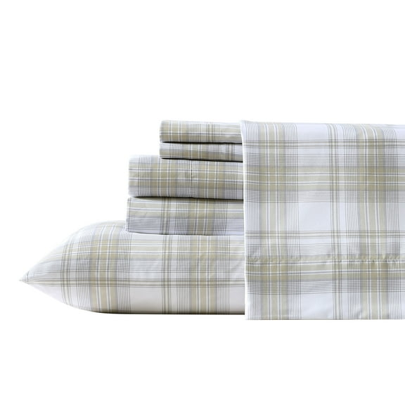 Wrangler Dayton Valley Plaid Microfiber Beige 4 Piece Sheet Set-Full