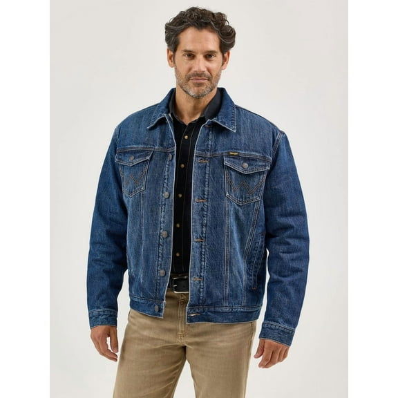 Wrangler Denim Jacket Sherpa Lined - Mens Jacket - 112368307