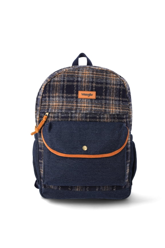 Men’s and Women’s Denim and Flannel 17" Laptop Backpack