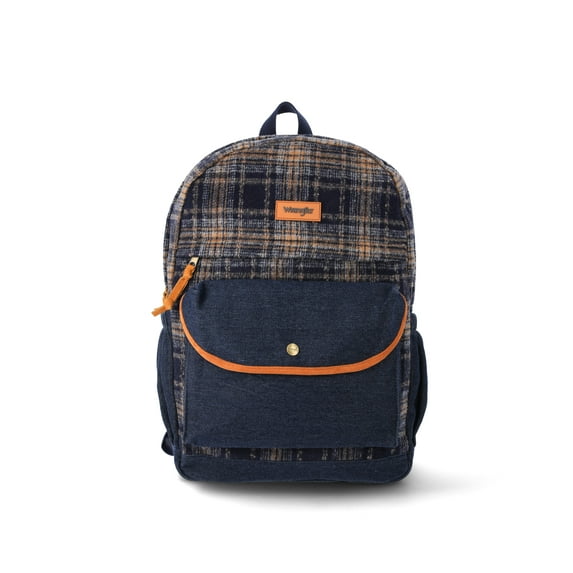Wrangler Men’s and Women’s Denim and Flannel 17" Laptop Backpack