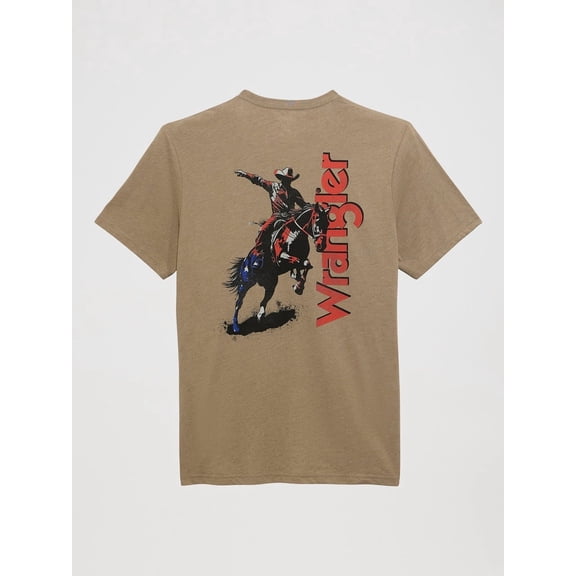 Wrangler Desert Taupe Bucking Bronco - Mens Tee  - 112372938