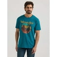 thumbnail image 1 of Wrangler Men's Retro Western Graphic Cyan Blue T-Shirt 112350032, 1 of 4