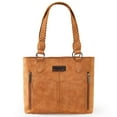 thumbnail image 1 of Wrangler Distressed Tote Bag for Women Western Purse Multi Pockets Handbags and Shoulder Bag, Braided-Tan, 1 of 6