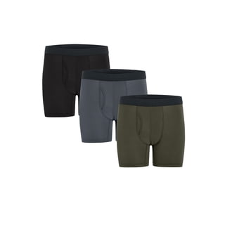 Wrangler Dry Flex 6" Wool Boxer Brief Men's Underwear, Large, Black/Turbulence/Ivy Green, 3-Pack