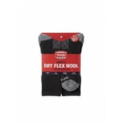 Wrangler Wool Blend Work Socks for Men, Size 6-12, Black, 6 Pairs