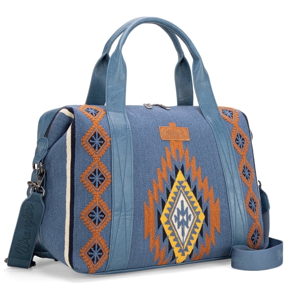 Wrangler Duffel Bag for Women Large Travel Weekender Bag Designer Tapestry Carry On Bags, Tapestry-Jean