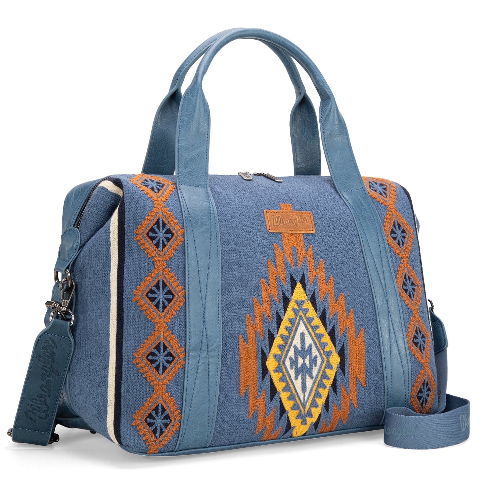 Wrangler Duffel Bag for Women Large Travel Weekender Bag Designer Tapestry Carry On Bags, Tapestry-Jean