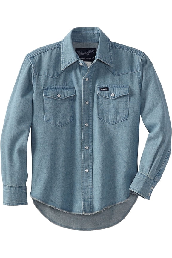 Embroidered Long Sleeves with Pockets Button Up Shirts (Boy's L)